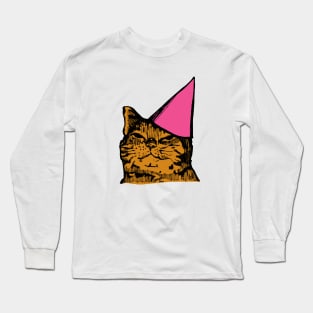 Drunk Party Cat (Pink Version) Long Sleeve T-Shirt